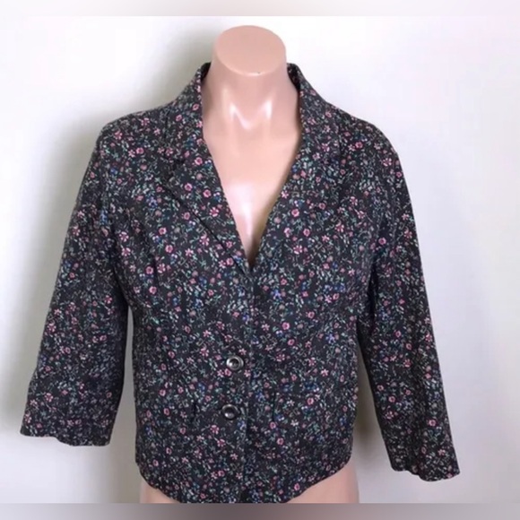 NWT;American Rag Cie Womens Black Floral Blazer Jacket🌻 - Picture 9 of 9